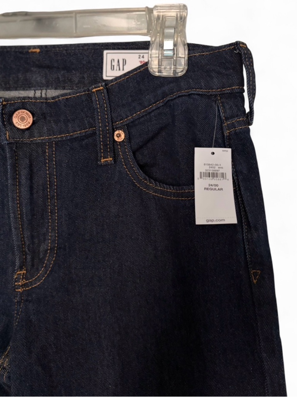 GAP Women's Dark Indigo Straight Leg Low Rise Jeans - Picture 2 of 4